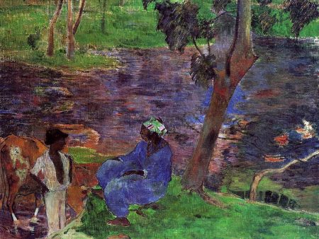 Riverside by Paul Gauguin - Hand-Painted Oil Painting on Canvas on Sale