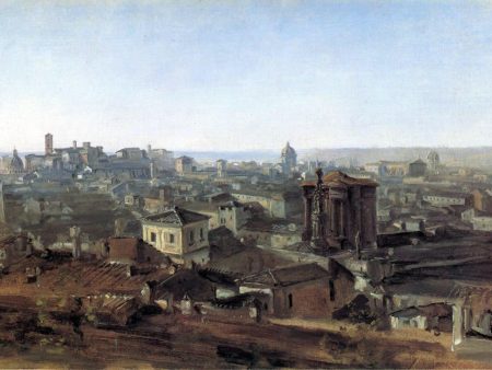 Three Views of Rome from the Villa Malta: View toward the Capitoline Hill by Johann Georg Von Dillis - Hand-Painted Oil Painting on Canvas Supply