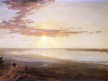 View of the Hudson by Jasper Francis Cropsey - Hand-Painted Oil Painting on Canvas Online now