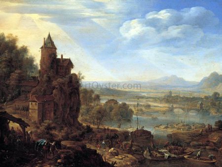 An Extensive Rhenish River Landscape by Herman Saftleven - Hand-Painted Oil Painting on Canvas Online