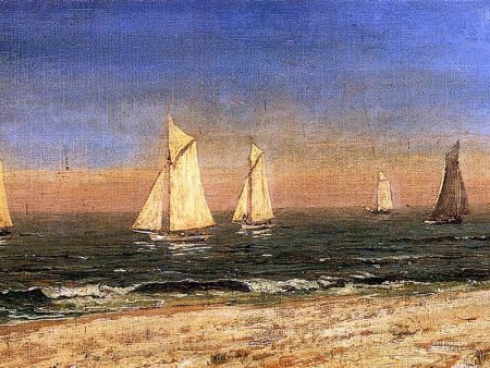 A Study at Long Beach by Jasper Francis Cropsey - Hand-Painted Oil Painting on Canvas Supply