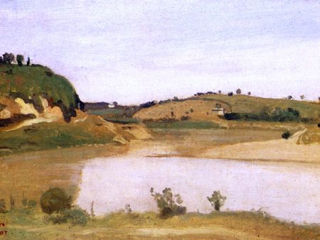 The Tiber near Rome by Jean-Baptiste-Camille Corot - Hand-Painted Oil Painting on Canvas For Discount