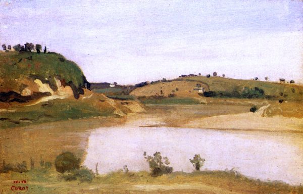 The Tiber near Rome by Jean-Baptiste-Camille Corot - Hand-Painted Oil Painting on Canvas For Discount