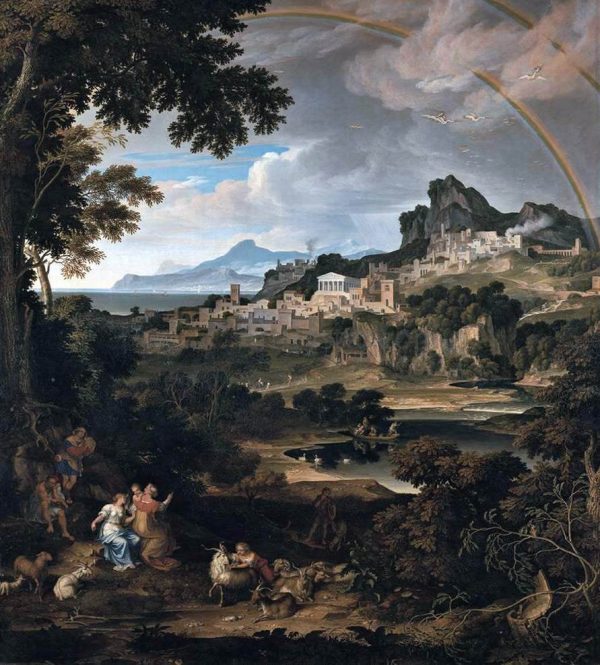 Heroic Landscape with Rainbow by Joseph Anton Koch - Hand-Painted Oil Painting on Canvas Cheap