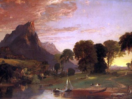 View near Sherburne, Chenango County, New York by Jasper Francis Cropsey - Hand-Painted Oil Painting on Canvas For Discount