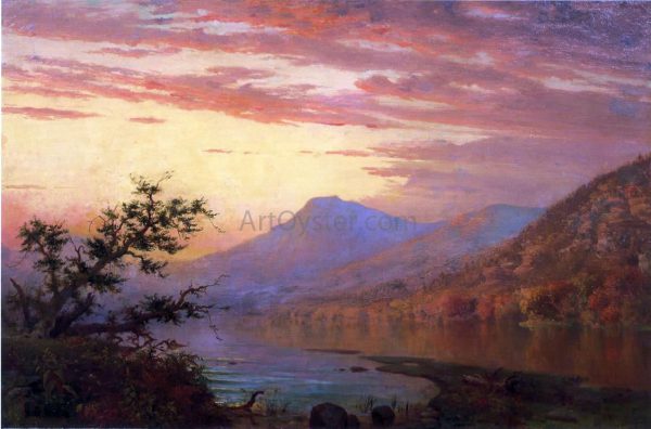 Sunset, Adirondack Lake by Homer Dodge Martin - Hand-Painted Oil Painting on Canvas Online Sale