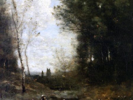 The Valley by Jean-Baptiste-Camille Corot - Hand-Painted Oil Painting on Canvas For Cheap