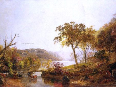 Autumn on Ramapo River, New Jersey by Jasper Francis Cropsey - Hand-Painted Oil Painting on Canvas For Cheap