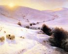 And the Sun Peeped O er Yon Southland Hills by Joseph Farquharson - Hand-Painted Oil Painting on Canvas For Discount