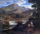 Waterfalls at Subiaco by Joseph Koch - Hand-Painted Oil Painting on Canvas Online Hot Sale