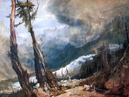 Glacier and Source of the Arveron, Going Up to the Mer de Glace by Joseph William Turner - Hand-Painted Oil Painting on Canvas Fashion