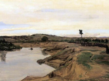 The Poussin Promenade (also known as Roman Campagna) by Jean-Baptiste-Camille Corot - Hand-Painted Oil Painting on Canvas Hot on Sale