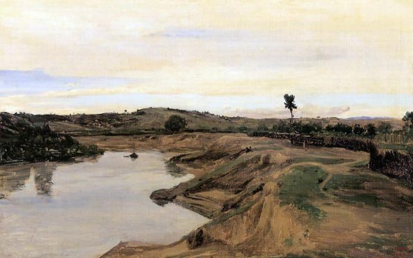 The Poussin Promenade (also known as Roman Campagna) by Jean-Baptiste-Camille Corot - Hand-Painted Oil Painting on Canvas Hot on Sale