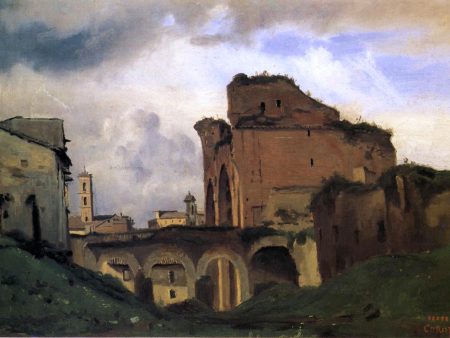 Basilica of Constantine by Jean-Baptiste-Camille Corot - Hand-Painted Oil Painting on Canvas Online Hot Sale