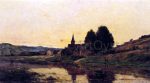 A Village near Bonnieres by Hippolyte Camille Delpy - Hand-Painted Oil Painting on Canvas Discount