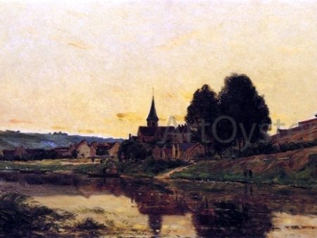 A Village near Bonnieres by Hippolyte Camille Delpy - Hand-Painted Oil Painting on Canvas Discount