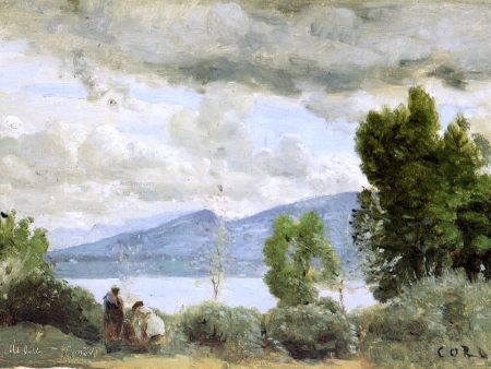 View of the Chalet de Chenes, Bellevue, Geneva by Jean-Baptiste-Camille Corot - Hand-Painted Oil Painting on Canvas For Cheap