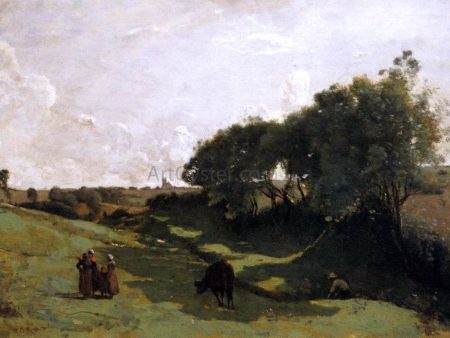 The Vale by Jean-Baptiste-Camille Corot - Hand-Painted Oil Painting on Canvas Online Sale