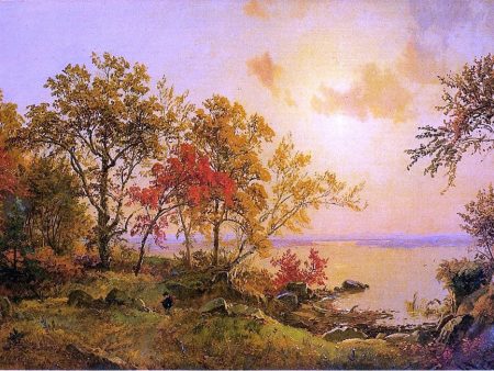 Autumn Landscape - View of Greenwood Lake by Jasper Francis Cropsey - Hand-Painted Oil Painting on Canvas Online Sale