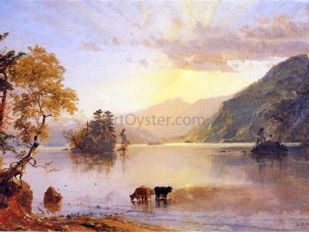 Lake George: Sun Behind a Cloud by Jasper Francis Cropsey - Hand-Painted Oil Painting on Canvas Online Sale