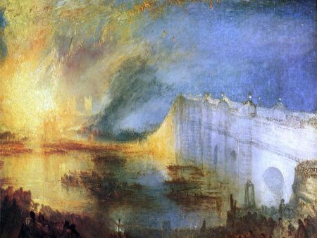 The Burning of the House of Lords and Commons, 16th October, 1834 by Joseph William Turner - Hand-Painted Oil Painting on Canvas Fashion