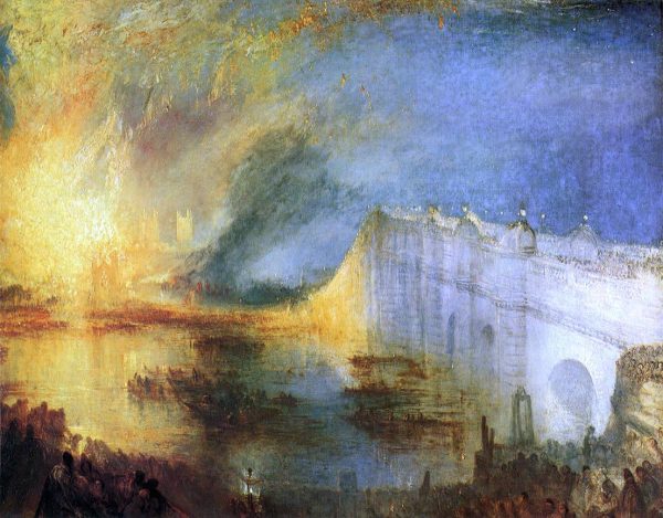 The Burning of the House of Lords and Commons, 16th October, 1834 by Joseph William Turner - Hand-Painted Oil Painting on Canvas Fashion