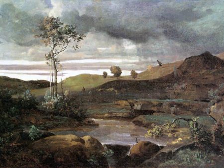 The Roman Campagna in Winter by Jean-Baptiste-Camille Corot - Hand-Painted Oil Painting on Canvas Discount