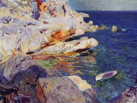 Rocks at Javea by Joaquin Sorolla Y Bastida - Hand-Painted Oil Painting on Canvas For Sale