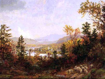 Autumn on the Hudson by Jasper Francis Cropsey - Hand-Painted Oil Painting on Canvas Online Sale