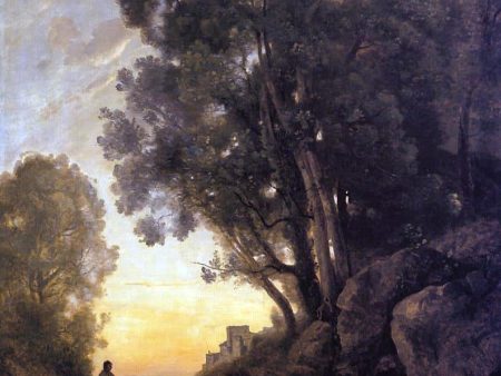 The Italian Goatherd, Evening by Jean-Baptiste-Camille Corot - Hand-Painted Oil Painting on Canvas Discount