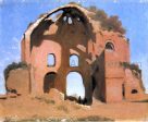 Temple of Minerva Medica, Rome by Jean-Baptiste-Camille Corot - Hand-Painted Oil Painting on Canvas For Sale