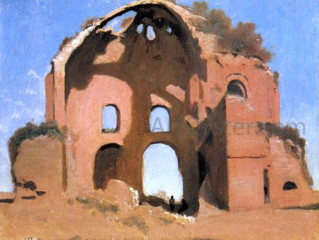 Temple of Minerva Medica, Rome by Jean-Baptiste-Camille Corot - Hand-Painted Oil Painting on Canvas For Sale