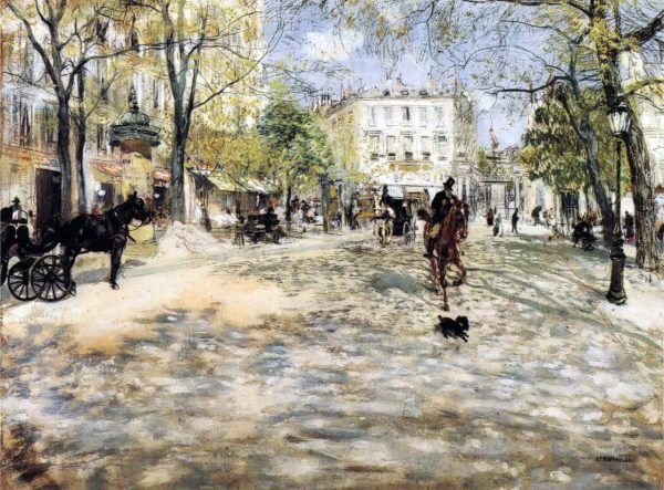 Boulevard in Paris by Jean-Francois Raffaelli - Hand-Painted Oil Painting on Canvas Online