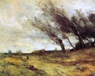 Windswept Landscape by Jean-Baptiste-Camille Corot - Hand-Painted Oil Painting on Canvas Sale