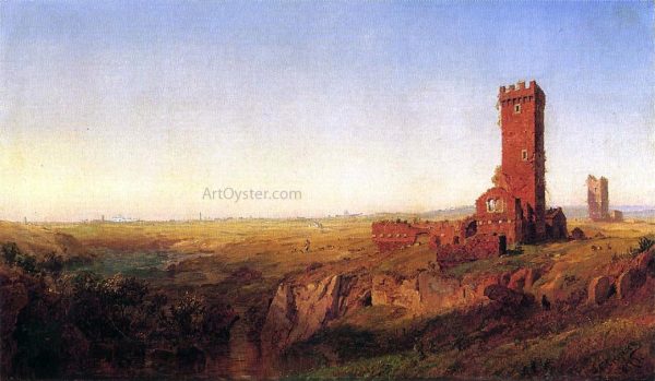 The Campagna of Rome by Jasper Francis Cropsey - Hand-Painted Oil Painting on Canvas For Discount