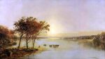 Upper Hudson by Jasper Francis Cropsey - Hand-Painted Oil Painting on Canvas Fashion