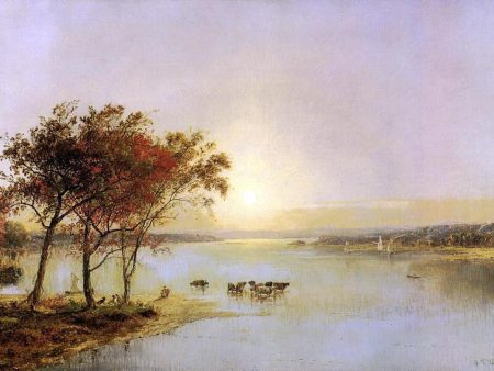 Upper Hudson by Jasper Francis Cropsey - Hand-Painted Oil Painting on Canvas Fashion