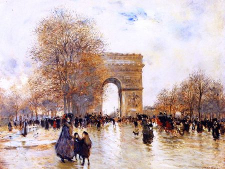 The Arc de Triomphe, Autumn Effect by Jean-Francois Raffaelli - Hand-Painted Oil Painting on Canvas Discount