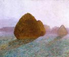 Haystack at Giverny, Normandy: Sun Dispelling Morning Mist by John Leslie Breck - Hand-Painted Oil Painting on Canvas on Sale