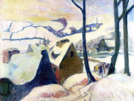 Village in the Snow by Paul Gauguin - Hand-Painted Oil Painting on Canvas For Sale