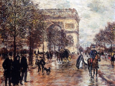 The Champs-Elysees, The Arc de Triompne by Jean-Francois Raffaelli - Hand-Painted Oil Painting on Canvas Online