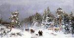 A Wintery Walk by Hjalmar Munsterhjelm - Hand-Painted Oil Painting on Canvas For Sale