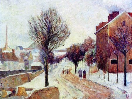 Suburb under Snow by Paul Gauguin - Hand-Painted Oil Painting on Canvas For Discount