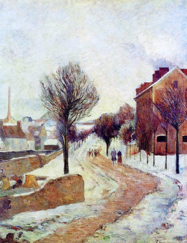 Suburb under Snow by Paul Gauguin - Hand-Painted Oil Painting on Canvas For Discount