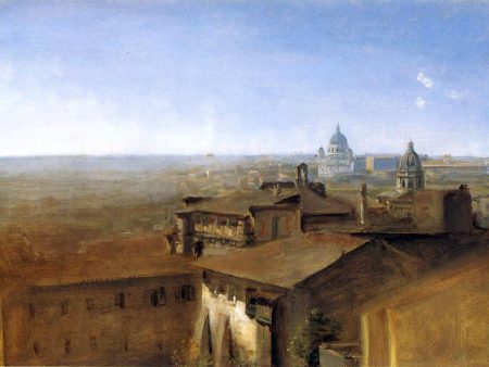 Three Views of Rome from the Villa Malta: View of St. Peter s by Johann Georg Von Dillis - Hand-Painted Oil Painting on Canvas Fashion