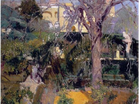 Gardens of Alcazar, Seville by Joaquin Sorolla Y Bastida - Hand-Painted Oil Painting on Canvas Fashion