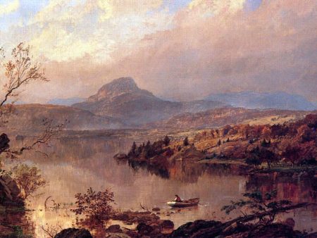 Wickham Pond and Sugar Loaf Mountain, Orange County by Jasper Francis Cropsey - Hand-Painted Oil Painting on Canvas on Sale