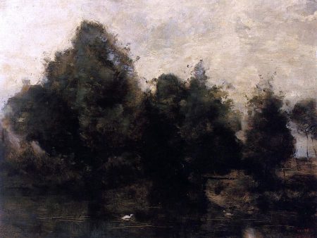 Near Arras, the Banks of the Scarpe by Jean-Baptiste-Camille Corot - Hand-Painted Oil Painting on Canvas Hot on Sale