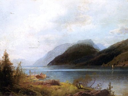 Sagne Fjord by Herman Herzog - Hand-Painted Oil Painting on Canvas Online