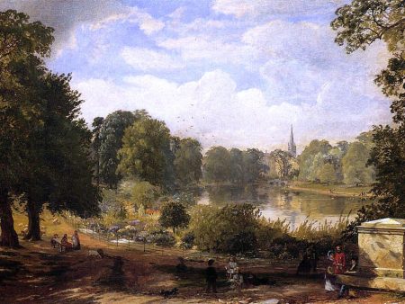 The Serptentine, Hyde Park, London by Jasper Francis Cropsey - Hand-Painted Oil Painting on Canvas For Discount